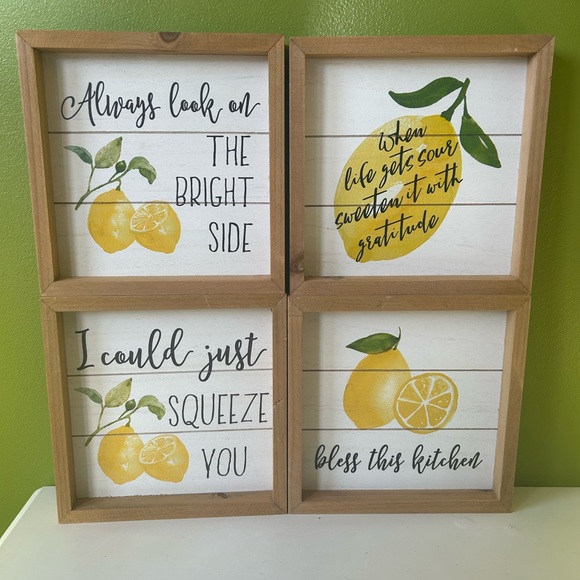 Lemon Themed Wall Art Set of 4 - Picture 1 of 8